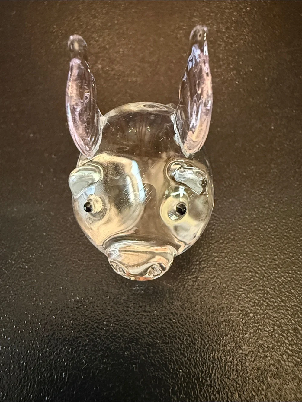 Pier 1 Penelope Glass Pig Figurine - Pink & White